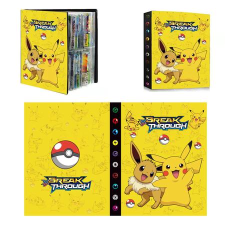 Álbum Para Cartas Pokémon Capacidade 240 Cards Pikachu Eevee em