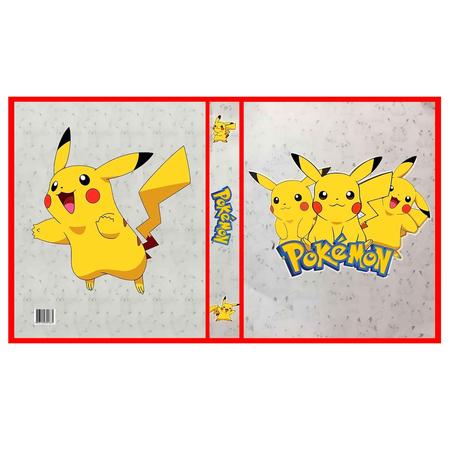 Álbum Pokémon Pasta tipo Fichário - PIKACHU (modelo 2) + 10 Folhas  Plásticas 9 Bolsos : : Papelaria e Escritório