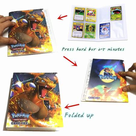 Pasta Fichário Álbum Pokémon Charizard para cards cartas + 10