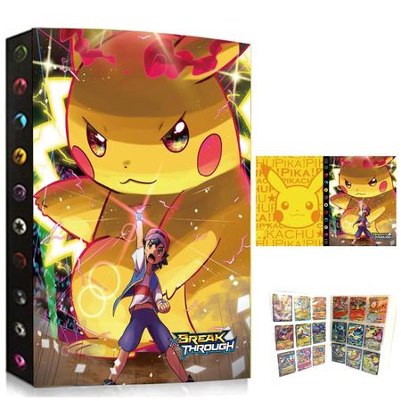 Imagem de Album Pokemon Porta 432 Cartas Fichário Cards Pikachu Ash
