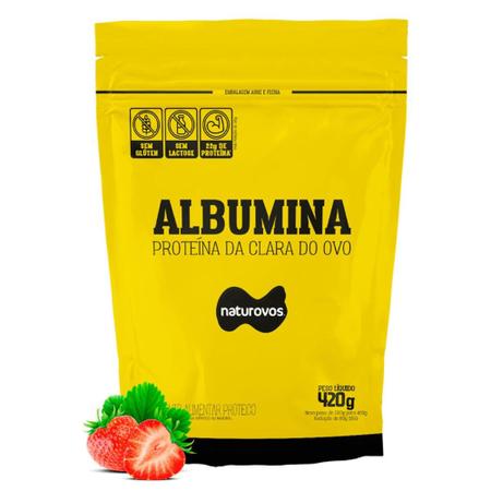 Imagem de Albumina Naturovos Sabor Morango - 420g