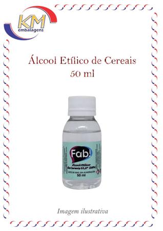 Imagem de Álcool etílico de Cereais 50 ml - Fab - aromas, essências, solução para diluir (6200)