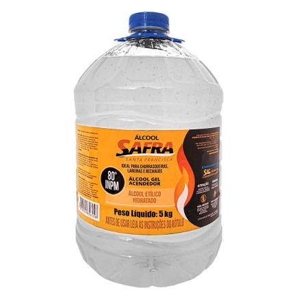 Imagem de Álcool Gel Acendedor 80 INPM 5 Kg Safra