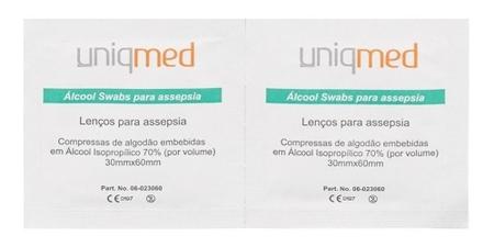 Imagem de Alcool Swab 70% Saches Lenços Umedecidos 100un - Uniqmed