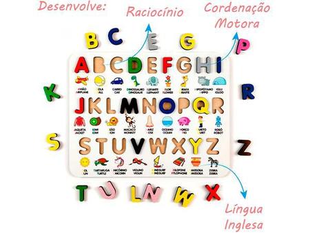 Alfabeto Bilíngue Ilustrado Pedagógico 3D Jogo Educativo com o Melhor Preço  é no Zoom
