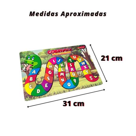 Cobrinha Inteligente Alfabeto - Madeira - Colorido - 83522 - Maninho  Artesanatos - Letras, Números e Memória - Magazine Luiza