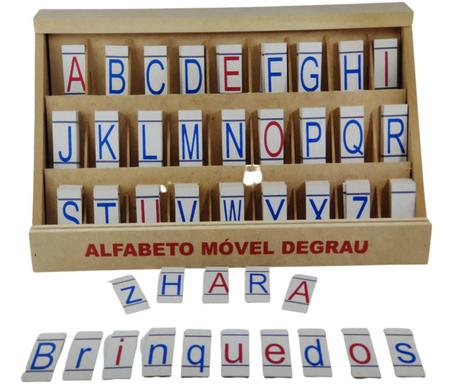 Alfabeto Movel Degrau M.d.f. 5 Jogos 130 Pçs - Alegria Brinquedos