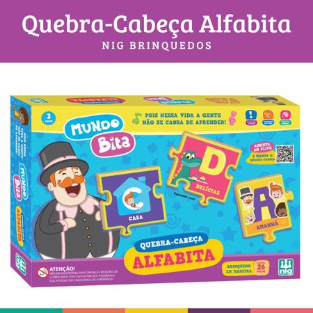 Imagem de Alfabeto Mundo Bita Quebra-Cabeça Alfabita Nig Brinquedos