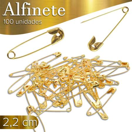 Alfinete De Segurança 00 Ouro - Com 100 Unidades - BRX Imagem de Alfinete De Segurança 00 Ouro - Com 100 Unidades - BRX