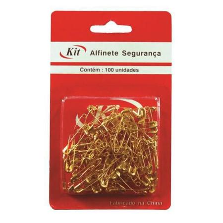 Alfinete De Segurança Cor Ouro 100 Uni - Kit Imagem de Alfinete De Segurança Cor Ouro 100 Uni - Kit