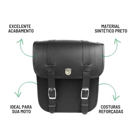 Imagem de Alforge Mala Bolsa Lateral 44 Litros Quadrado + Afastador Suporte Kasinski Mirage 250 Par