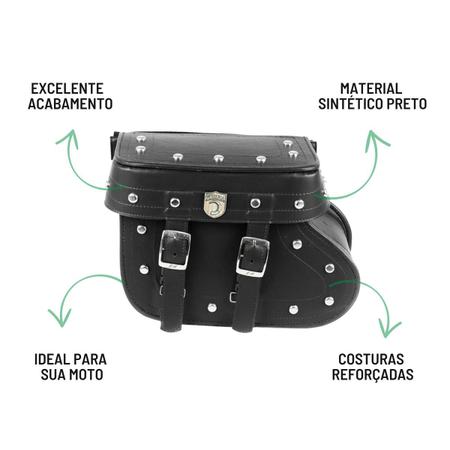 Imagem de Alforge Mala Bolsa Lateral Botinha Cravo 36 Litros Par + Afastador Suporte Moto Royal Enfield Himalayan 400