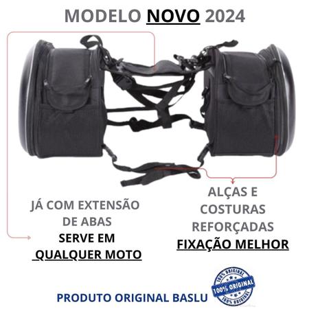 Imagem de Alforge Moto Par Lateral 58L Universal + Encosto Almofada Bau