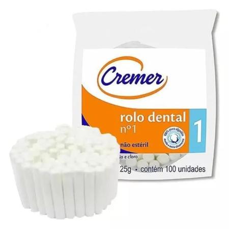 Imagem de Algodão Rolo Dental n1 Não Estéril 100 Unidades - Cremer