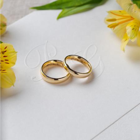 Aliança Goldness se Aço Dourado 5mm. - Convex Imagem de Aliança Goldness se Aço Dourado 5mm.