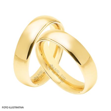 Aliança Goldness se Aço Dourado 5mm. - Convex Imagem de Aliança Goldness se Aço Dourado 5mm.