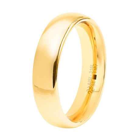 Aliança Goldness se Aço Dourado 5mm. - Convex Imagem de Aliança Goldness se Aço Dourado 5mm.