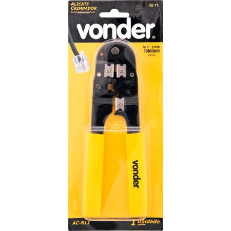 Alicate crimpador ac611 sem catraca para rj11 - Vonder Imagem de Alicate crimpador ac611 sem catraca para rj11 - Vonder
