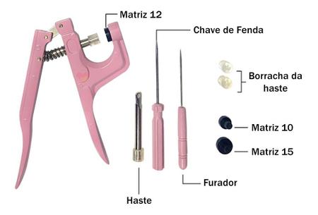 Imagem de Alicate De Pressão Completo Para Aplicar Pregar Botão Plástico Botões de Pressão Ritas ou Importados