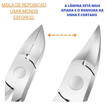 Imagem de Alicate de unha 10cm Ponta 18mm Manicure Podólogo profissional corte cutícula mãos pés unhas grossas encravada cortador ponta arredondada