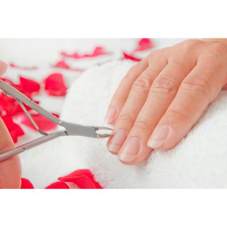 Imagem de Alicate de unha 10cm Ponta 18mm Manicure Podólogo profissional corte cutícula mãos pés unhas grossas encravada cortador ponta arredondada