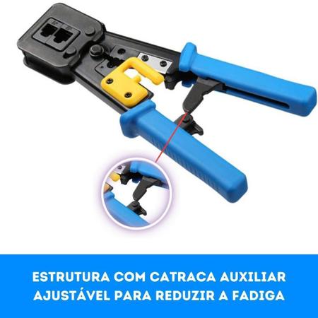 Imagem de Alicate Easy Crimp Rj45 / Rj11 / Rj12 Com Catraca Auxiliar