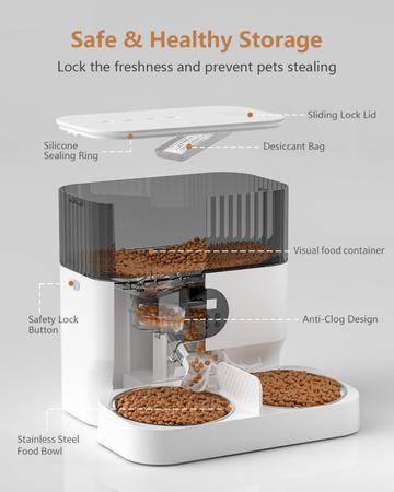 Imagem de Alimentador Automático para Gatos e Cães: Conveniência Dupla