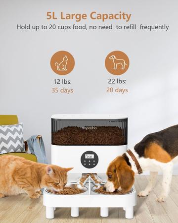 Imagem de Alimentador Automático para Gatos e Cães: Conveniência Dupla