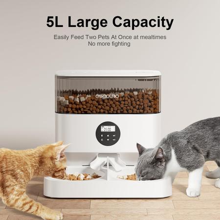 Imagem de Alimentador automático para gatos Espelho 5L com divisor bidirecional para 2 gatos