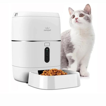 Imagem de Alimentador automático Pet Tuya Com App 6L Alimentador Inteligente Para Gatos e Cães Dispenser Com Comando De Voz E Câmera 
