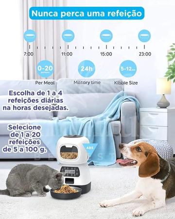 Imagem de Alimentador Comedouro Automático Cães Gatos Pet Programável