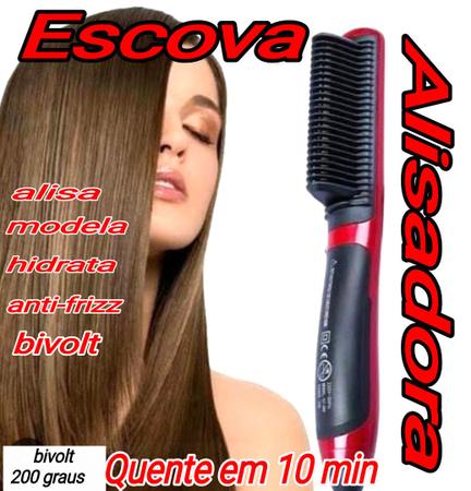 Imagem de alisador cabelo a vapor  escova quente alisadora