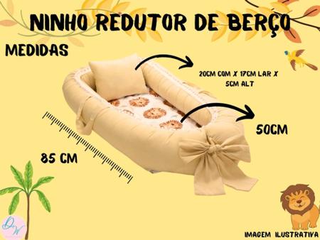 Imagem de Almofada Amamentação + Ninho Redutor de Berço Bebê Menino