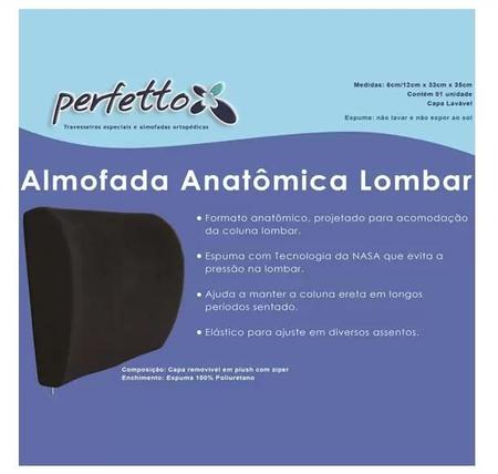 Imagem de Almofada Anatômica Lombar Visco para correção de postura  - Perfetto