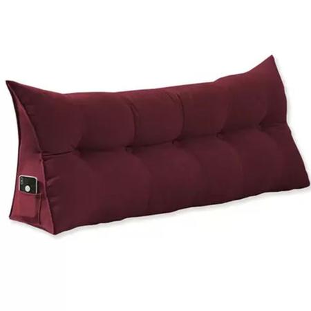 Imagem de Almofada Cabeceira Para Leitura Na Cama Mel Solteiro 90 cm Suede Vermelho Bordo - LM DECOR