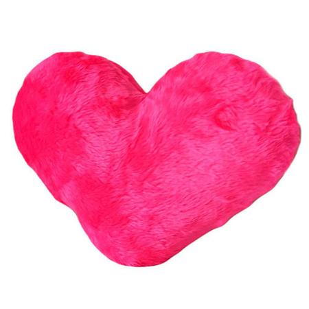 Imagem de Almofada De Coração Pelúcia Pelo Curto Pink Para Decoração