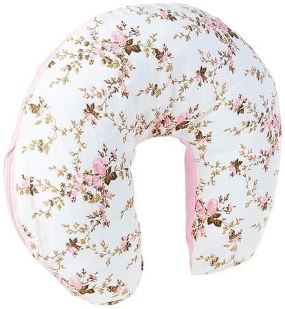 Imagem de Almofada de pescoço - floral bege c/ rosa nova