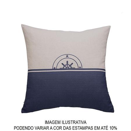 Imagem de Almofada Decorativa - Capa Náutico-Marina 50 x 50 cm Bordado e Estampado