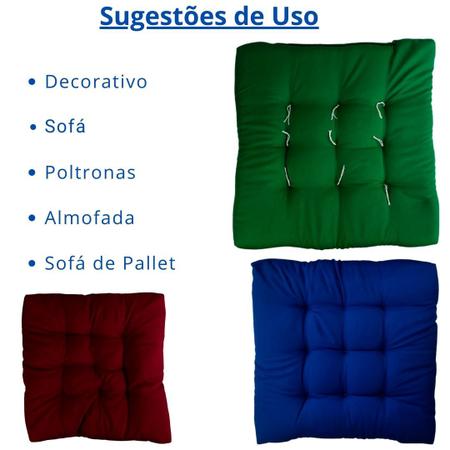 Imagem de Almofada Decorativa Futon Assento Cadeira 60x60cm Sofá Poltrona Cheia Grande Caqui