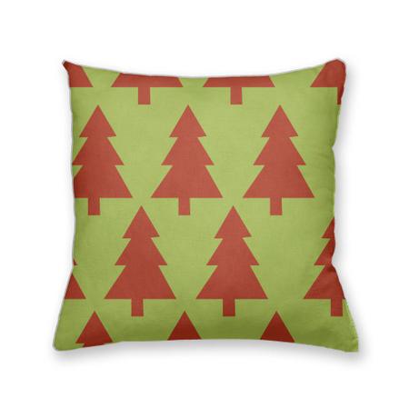 Imagem de Almofada Decorativa Own Verde com Árvore de Natal Vermelha