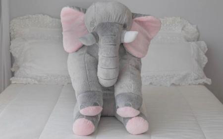 Imagem de Almofada Elefante 80 cm Travesseiro bebê pelúcia bebe Antialérgico