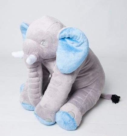 Imagem de Almofada Elefante Pelúcia 45cm Cinza com Azul