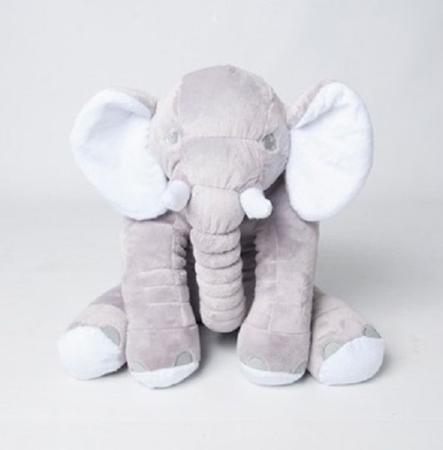 Imagem de Almofada Elefante Pelúcia 45cm Travesseiro Bebê Macio - Barros Baby