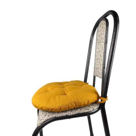 Imagem de Almofada Futton Lisa Redonda Cheia Macia Confortável 40cm Cadeira Sala Jantar Decoração