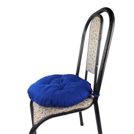 Imagem de Almofada Futton Lisa Redonda Cheia Macia Confortável 40cm Cadeira Sala Jantar Decoração