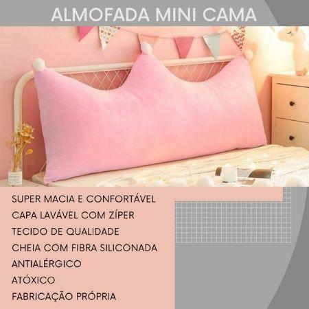 Imagem de Almofada Infantil Para Cabeceira Mini Cama Casinha Beliche Montessori  60X70 Decoração Rosa