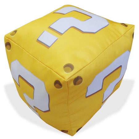 almofada lucky block cubo gigante interrogação super mario games