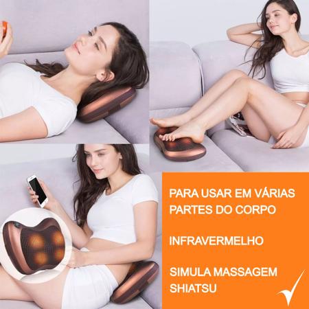 Imagem de Almofada Massageador Corporal Infravermelho Shiatsu Envio24h