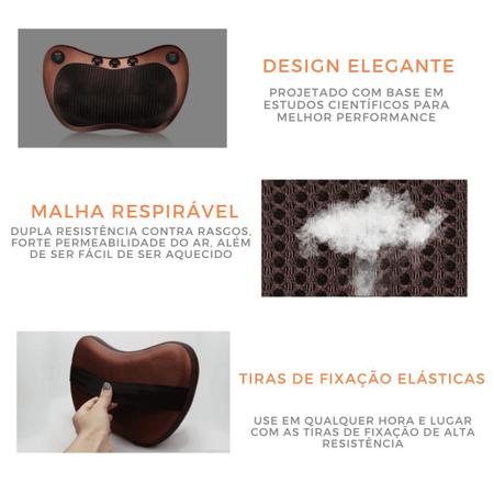 Almofada Massageadora Shiatsu Elétrica c/ Infravermelho - ZONNE Imagem de Almofada Massageadora Shiatsu Elétrica c/ Infravermelho