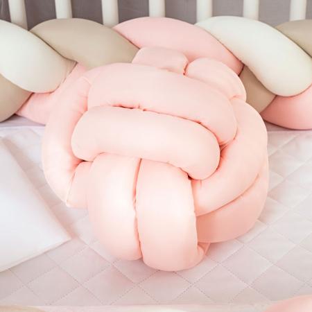 Imagem de Almofada Nó Escandinava Decorativa Bola Trançada Rose Premium Baby